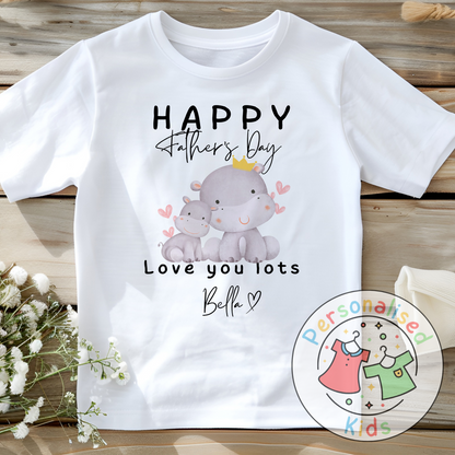 Personalised Father’s Day Top – Hippo “Happy Father’s Day” Design