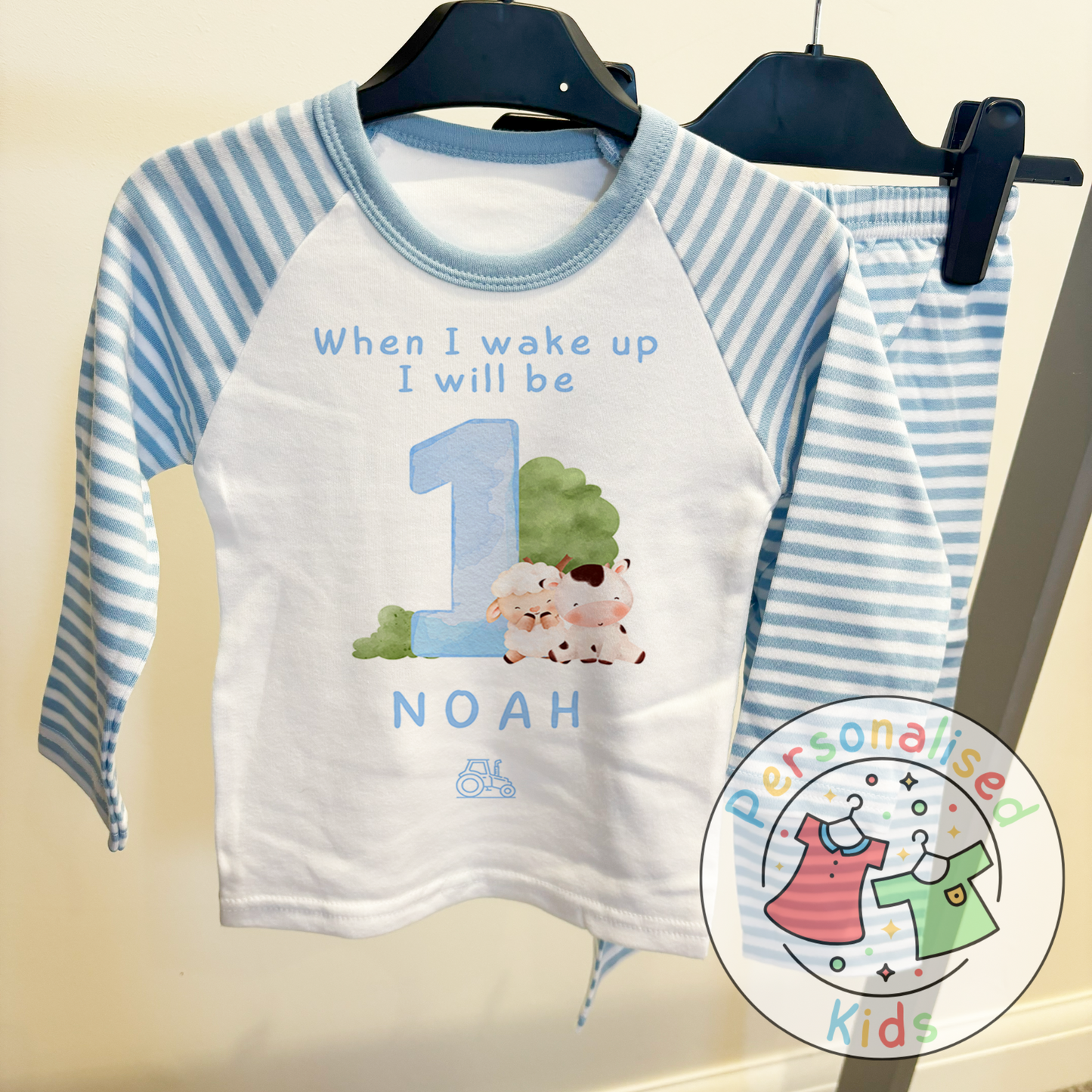 Personalized Farm Animal Birthday Pyjamas – Perfect for Little Farmers!
