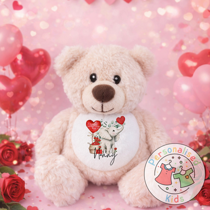 Personalised Valentine’s Teddy Bear – Custom Name Plush Gift V039