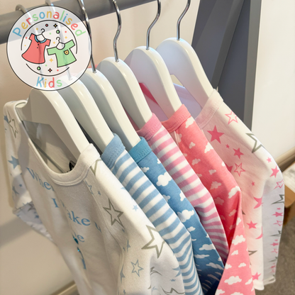 🐰 Personalised "When I Wake Up, I Will Be" Pink Floppy Rabbit Birthday Pyjamas – Custom Age & Name 🎈