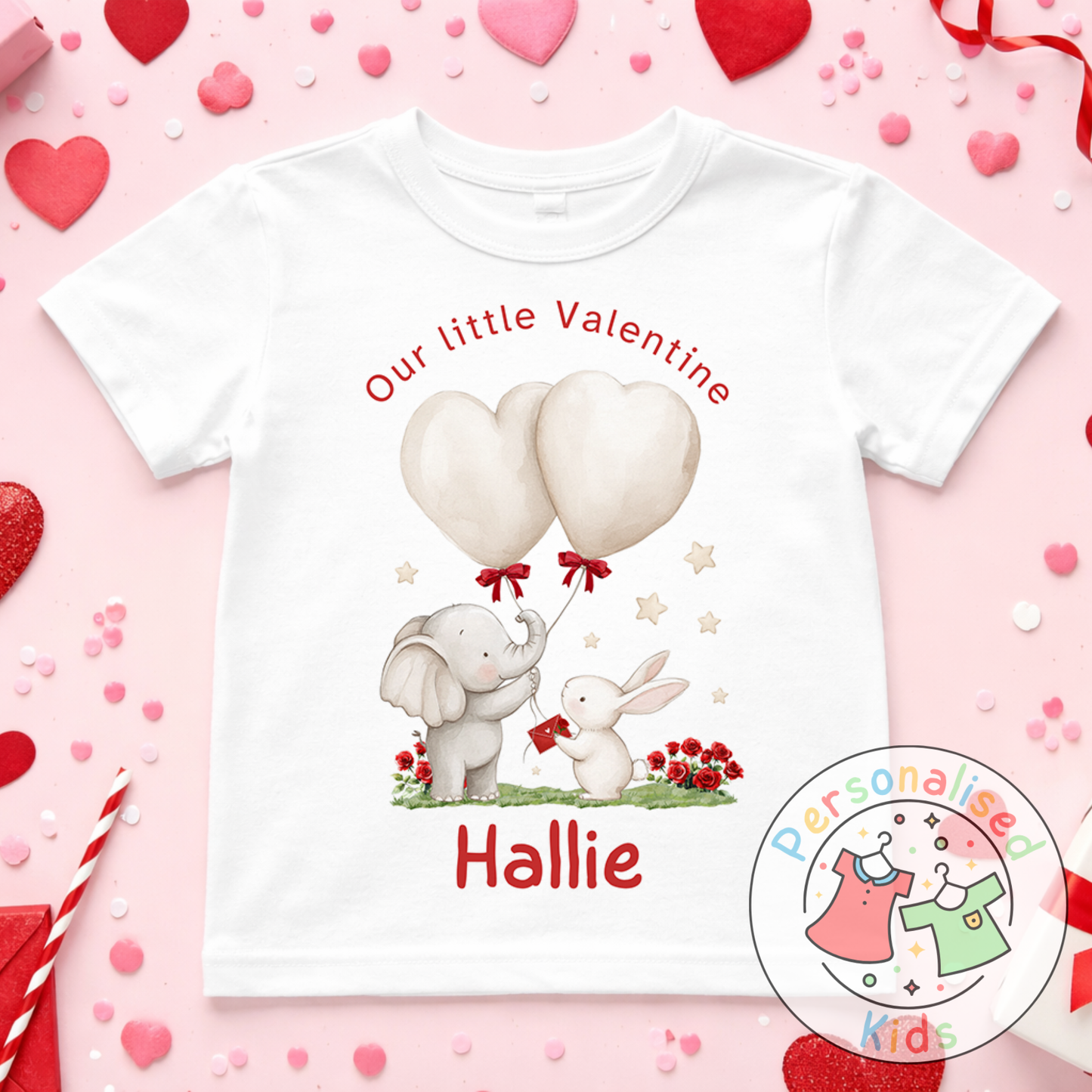 Personalised Valentine’s Baby Grow, T-Shirt, Bodysuit or Romper V006