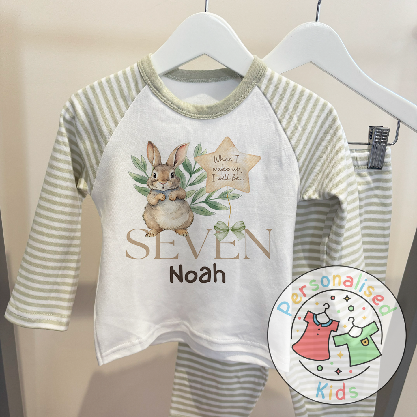 Personalized Woodland Bunny Pyjamas – Soft, Sweet & Perfect for Little Dreamers