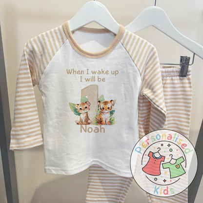 Personalized Safari Animal Birthday Pyjamas – Cute & Comfy for Your Little Explorer!