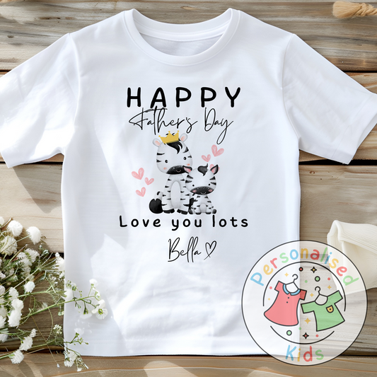 Personalised Father’s Day Top – Zebra “Happy Father’s Day” Design