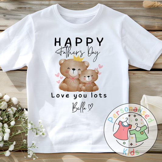 Personalised Father’s Day Top – Bear “Happy Father’s Day” Design