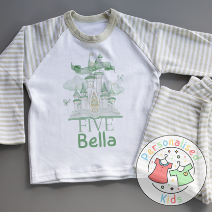 “When I Wake Up I Will Be…” Fairy Tale Castle Birthday Pyjamas – A Dreamy Way to Celebrate!