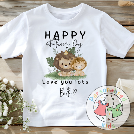 Personalised Father’s Day Top – Lion “Happy Father’s Day” Design