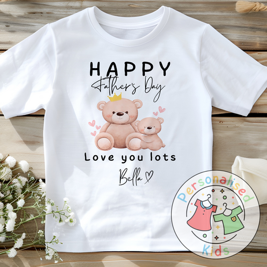 Personalised Father’s Day Top – Bear “Happy Father’s Day” Design