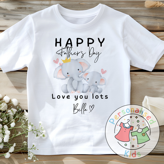Personalised Father’s Day Top – Elephant “Happy Father’s Day” Design