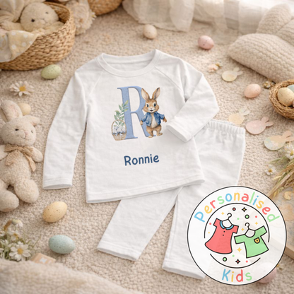 Personalised Initial Bunny Pyjama Set (Custom Name) | BE001