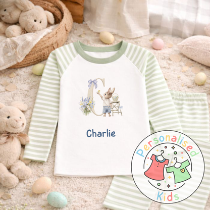 Personalised Initial Bunny Pyjama Set (Custom Name) | BE005
