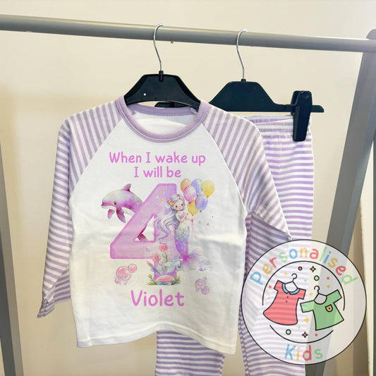 Personalized Mermaid Birthday Pyjamas – Magical Dreams for Your Little Mermaid!