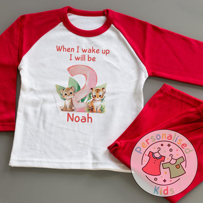Personalized Safari Animal Birthday Pyjamas – Cute & Comfy for Your Little Explorer!