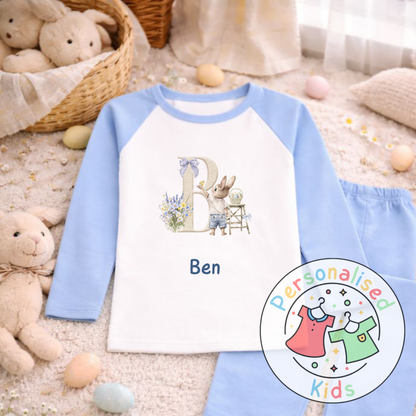 Personalised Initial Bunny Pyjama Set (Custom Name) | BE005