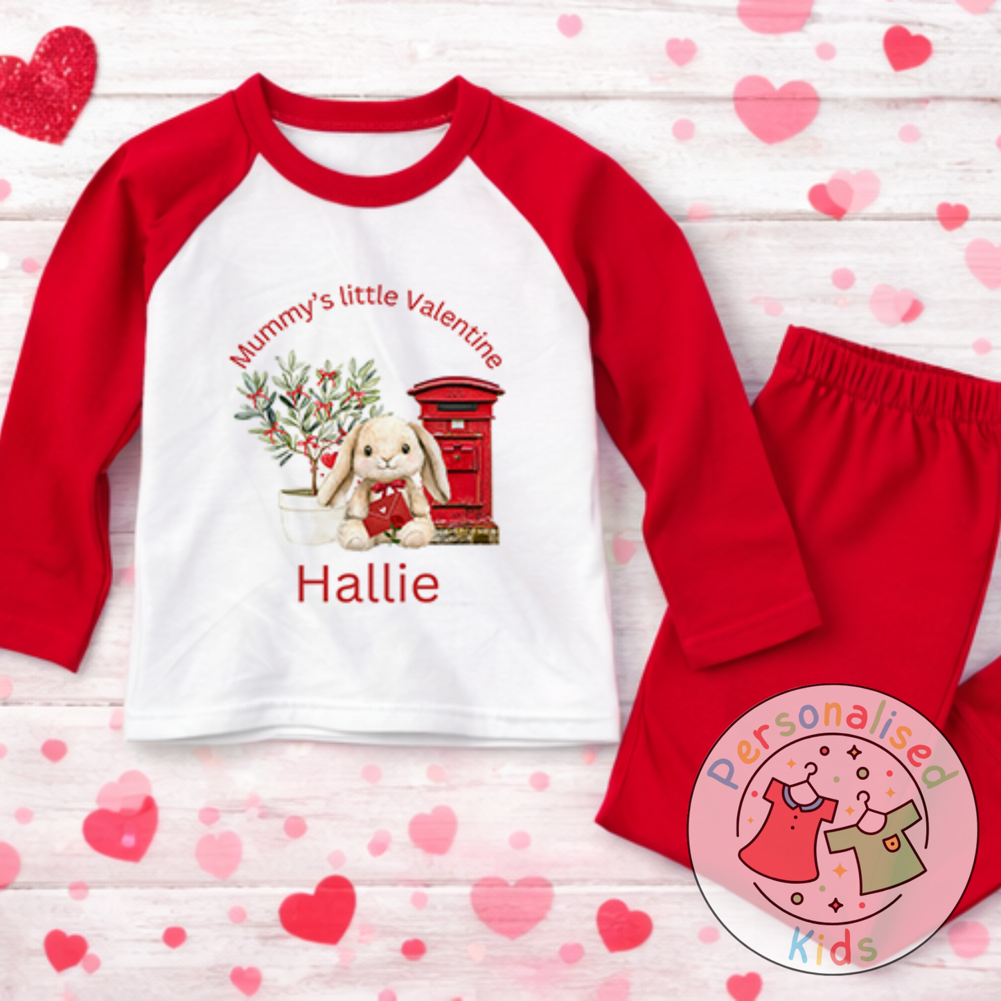 Personalised Valentine’s Pyjamas – Our Little Valentine V009