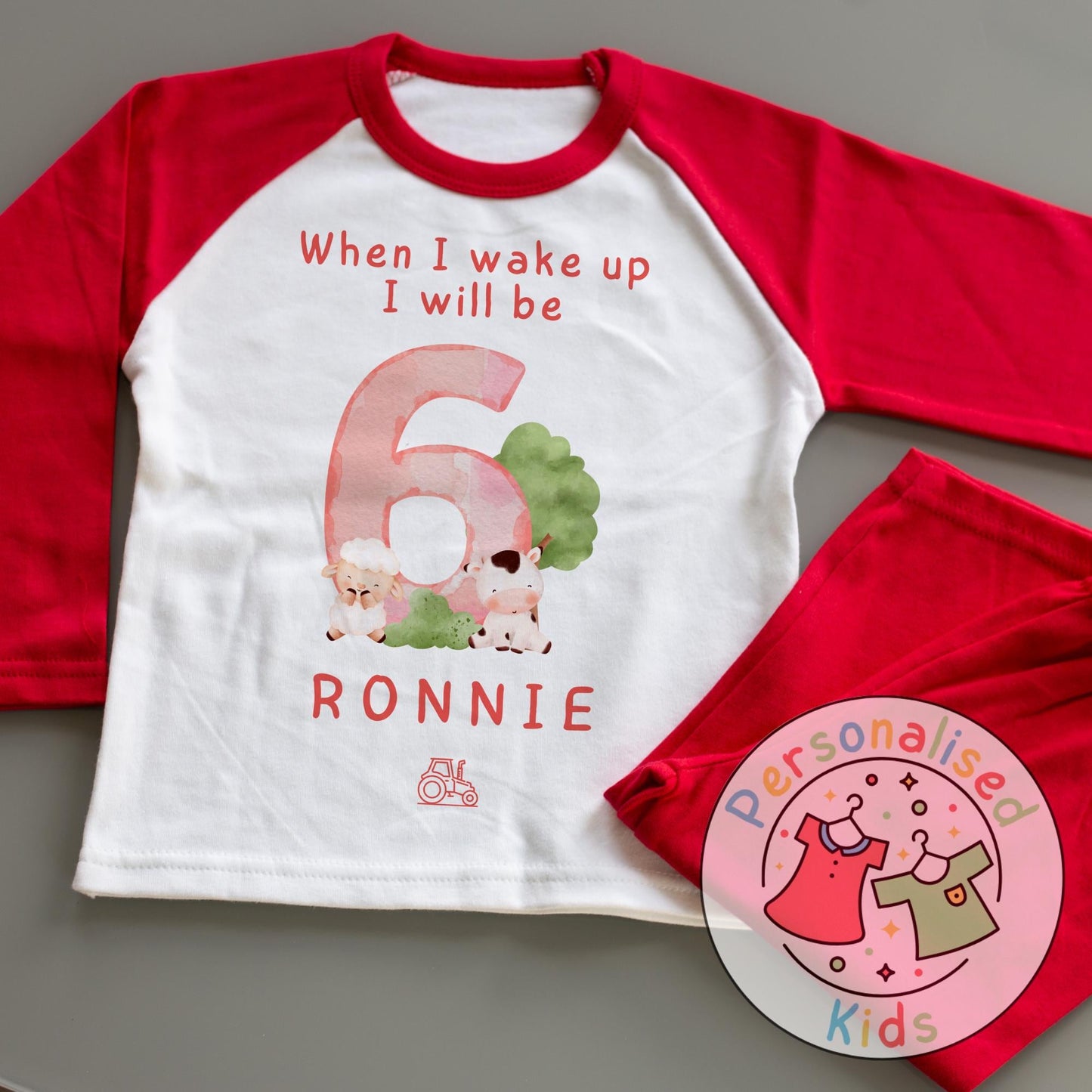 Personalized Farm Animal Birthday Pyjamas – Perfect for Little Farmers!