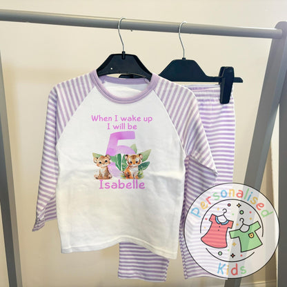 Personalized Safari Animal Birthday Pyjamas – Cute & Comfy for Your Little Explorer!