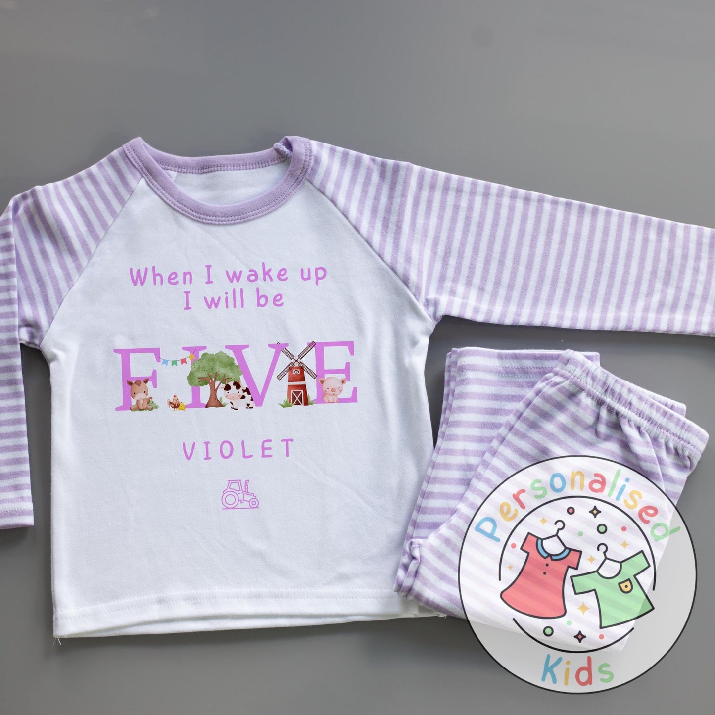 Personalized Farm Animal Birthday Pyjamas – Perfect for Little Farmers!