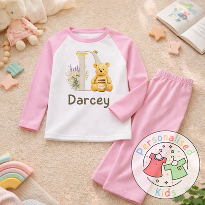 Personalised Honey Bear Kids Pyjamas HB001