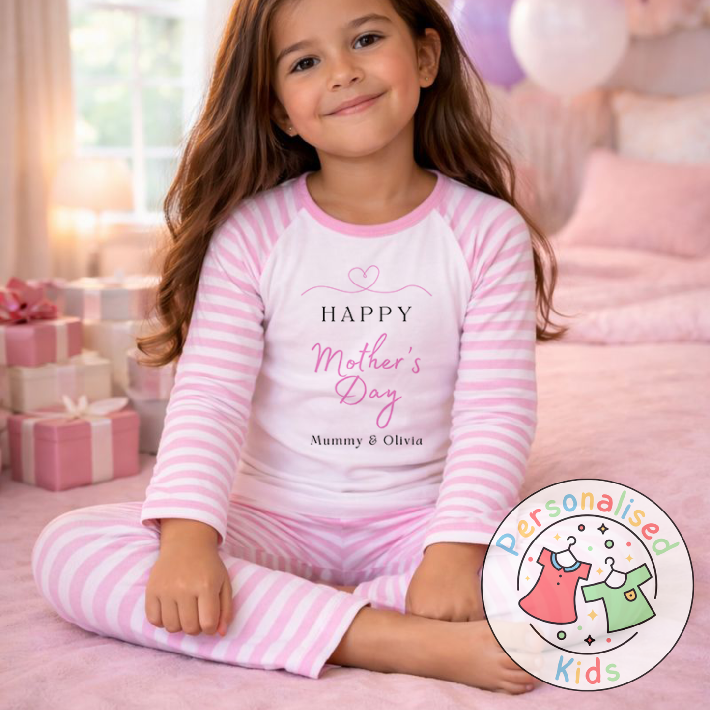 Personalised Mother’s Day Kids Pyjamas | Happy Mother’s Day | Custom Names MD001