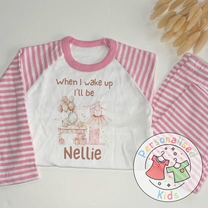 Personalised Pink Ballerina Birthday Pyjamas – “When I Wake Up, I Will Be” Design