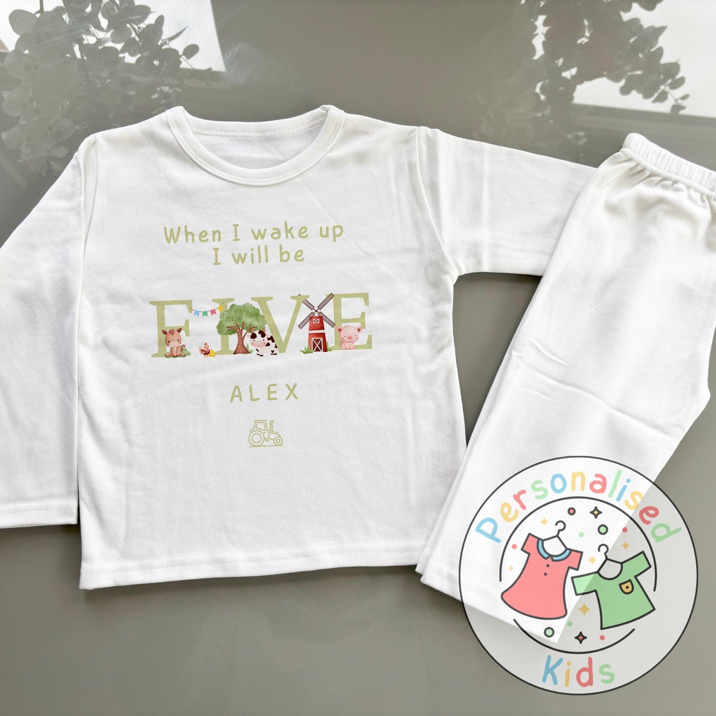 Personalized Farm Animal Birthday Pyjamas – Perfect for Little Farmers!