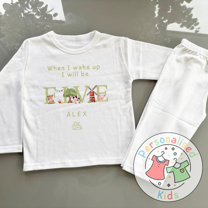Personalized Farm Animal Birthday Pyjamas – Perfect for Little Farmers!