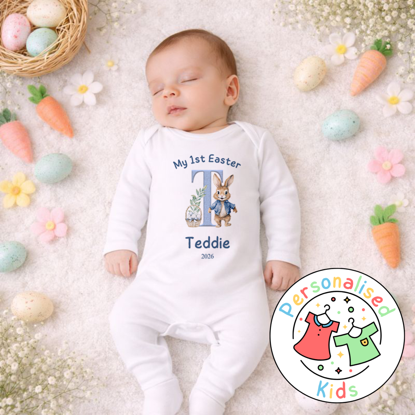 Personalised My 1st Easter Bunny Baby Outfit BE002