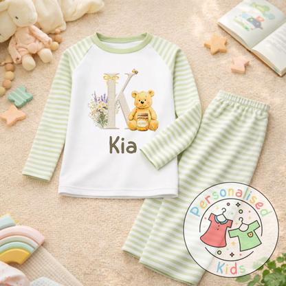 Personalised Honey Bear Kids Pyjamas HB001