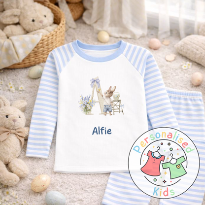 Personalised Initial Bunny Pyjama Set (Custom Name) | BE005