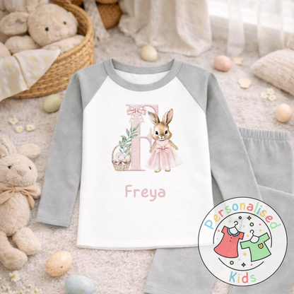 Personalised Easter Bunny Initial Pyjama Set, PE001
