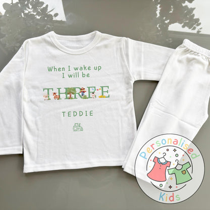 Personalized Farm Animal Birthday Pyjamas – Perfect for Little Farmers!