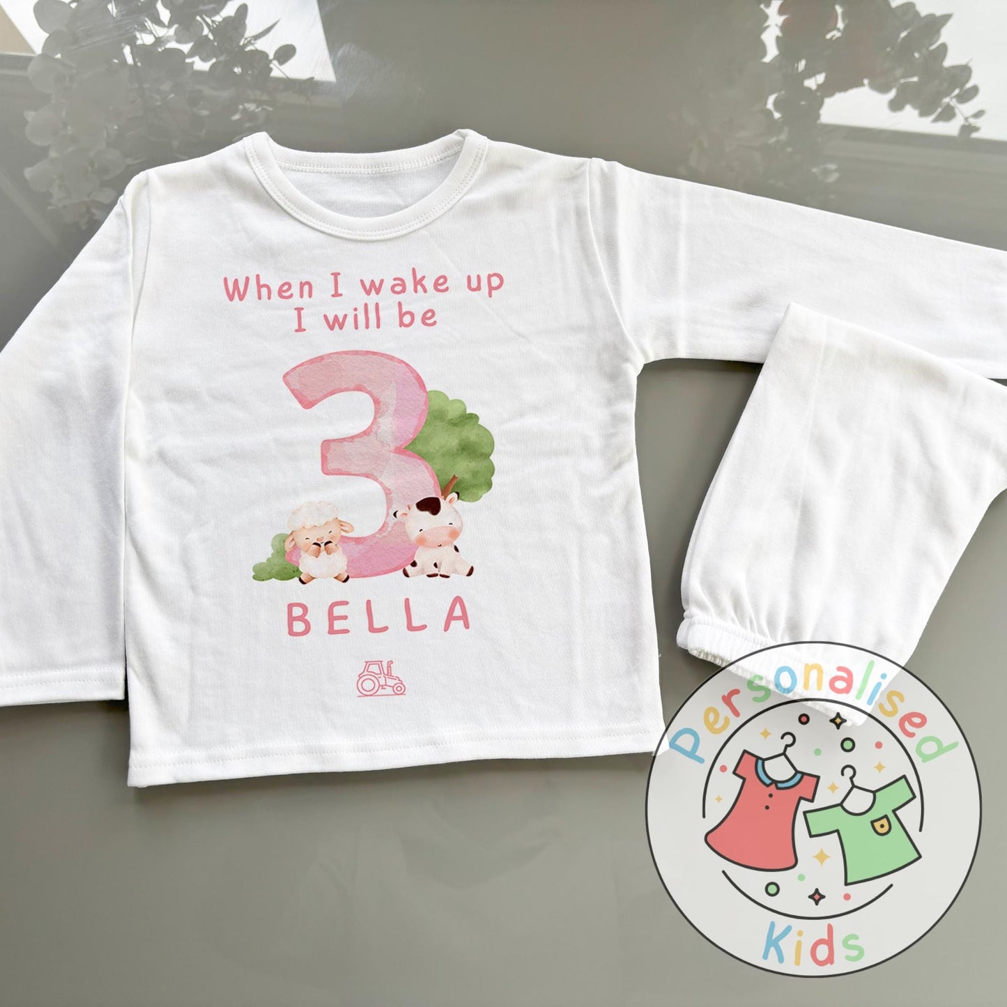 Personalized Farm Animal Birthday Pyjamas – Perfect for Little Farmers!
