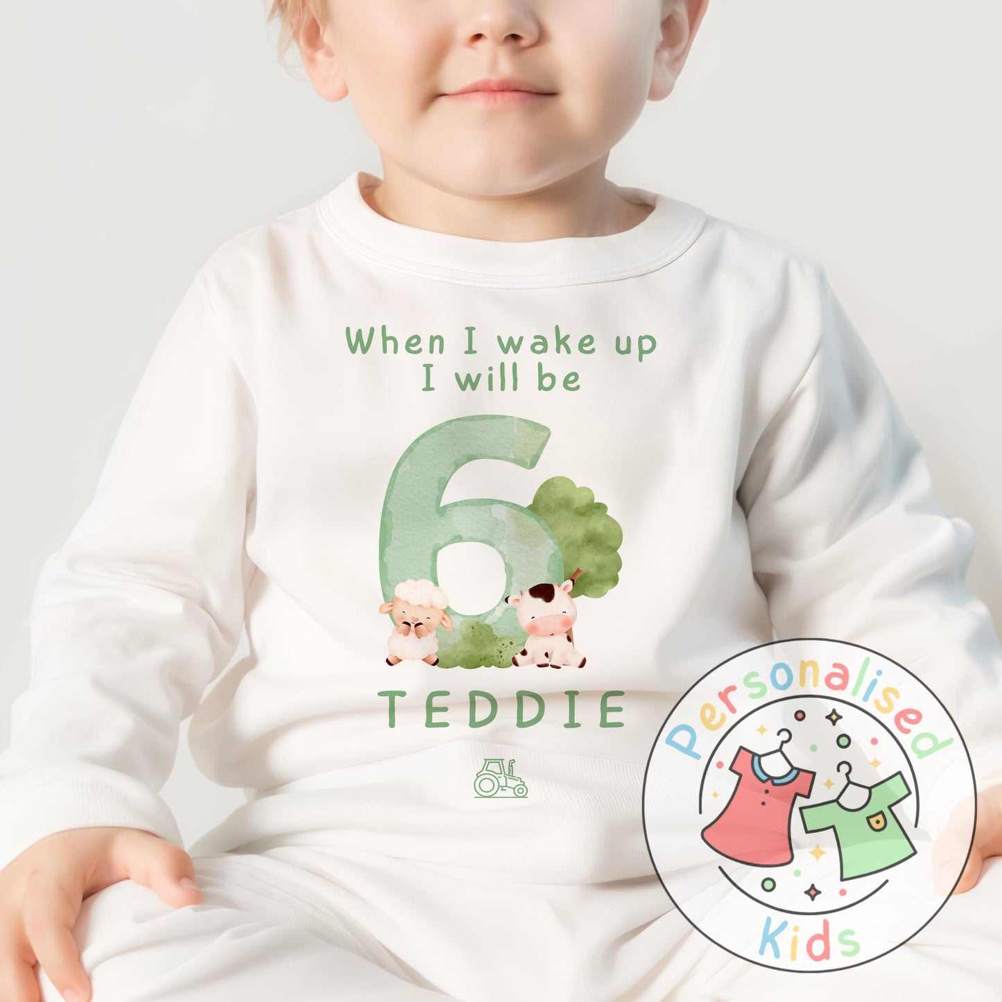 Personalized Farm Animal Birthday Pyjamas – Perfect for Little Farmers!