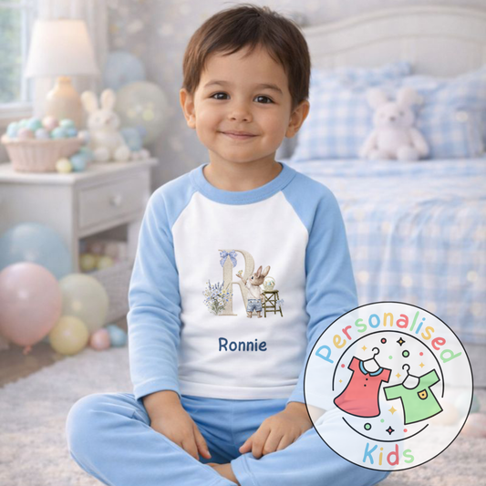 Personalised Initial Bunny Pyjama Set (Custom Name) | BE005