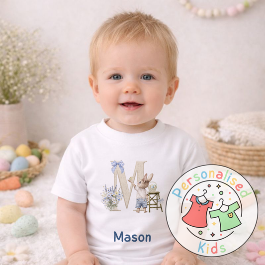 Personalised Easter Bunny Initial T-Shirt, BE005