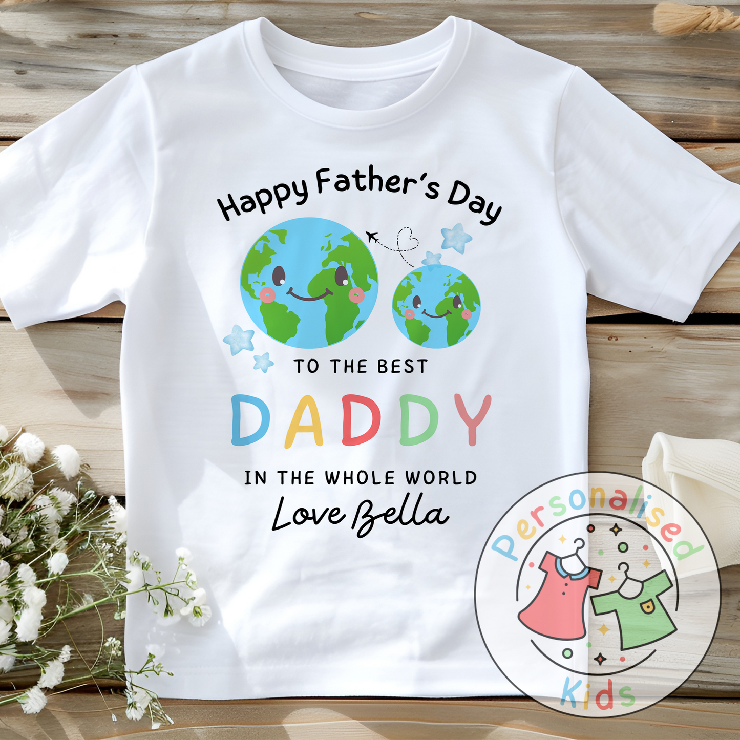 Personalised Father’s Day Top – “To the Best Daddy in the Whole World” Design