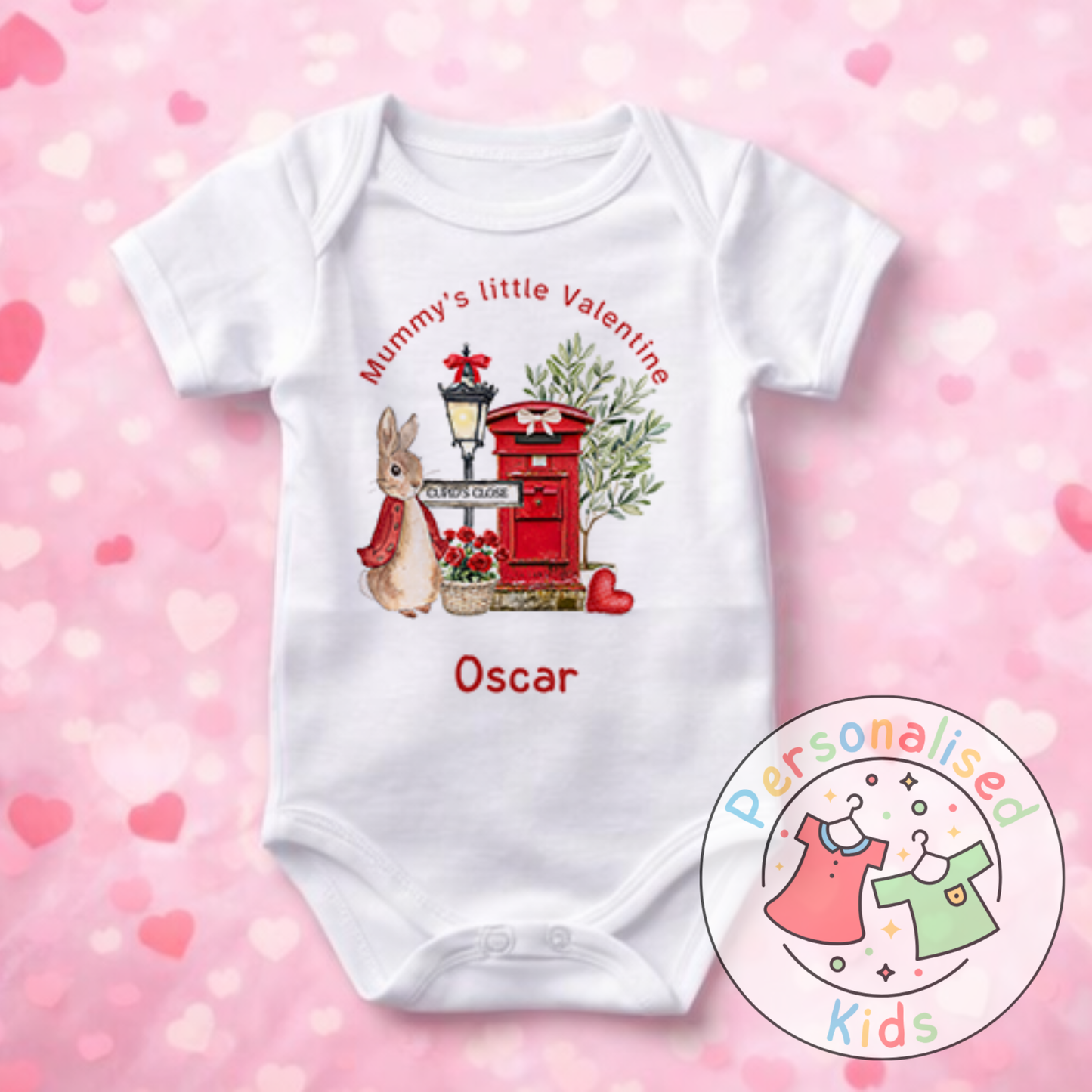 Personalised Valentine’s Baby Grow, T-Shirt, Bodysuit or Romper V002