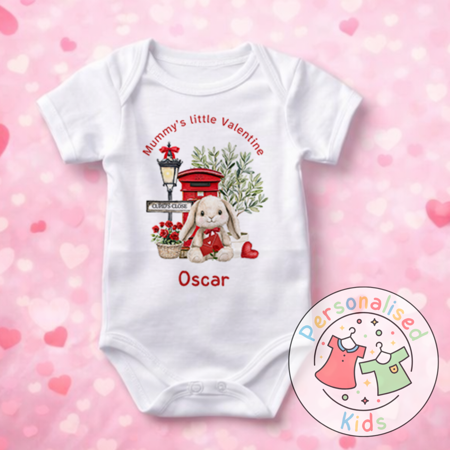 Personalised Valentine’s Baby Grow, T-Shirt, Bodysuit or Romper V003