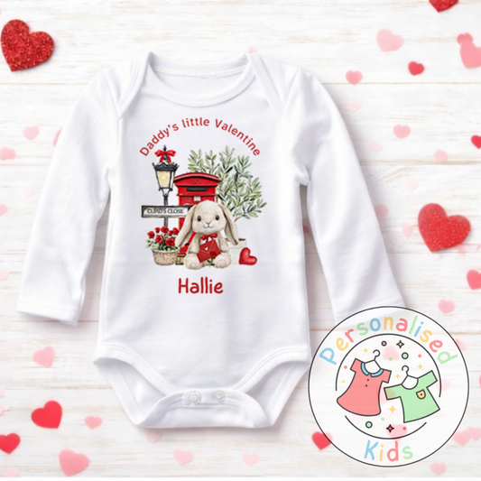 Personalised Valentine’s Baby Grow, T-Shirt, Bodysuit or Romper V003