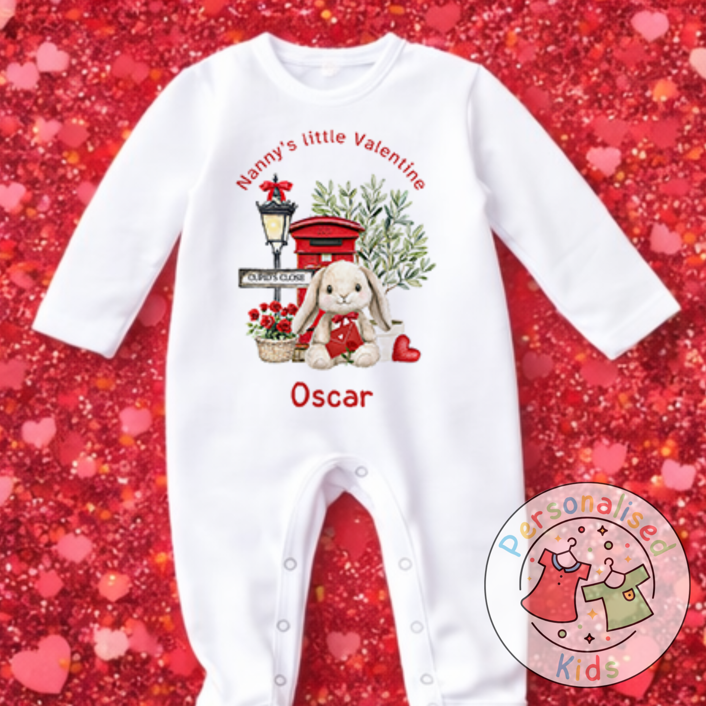 Personalised Valentine’s Baby Grow, T-Shirt, Bodysuit or Romper V003