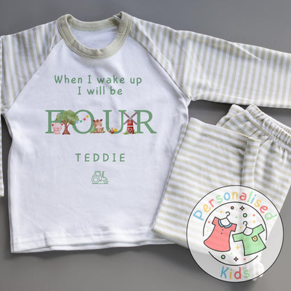 Personalized Farm Animal Birthday Pyjamas – Perfect for Little Farmers!