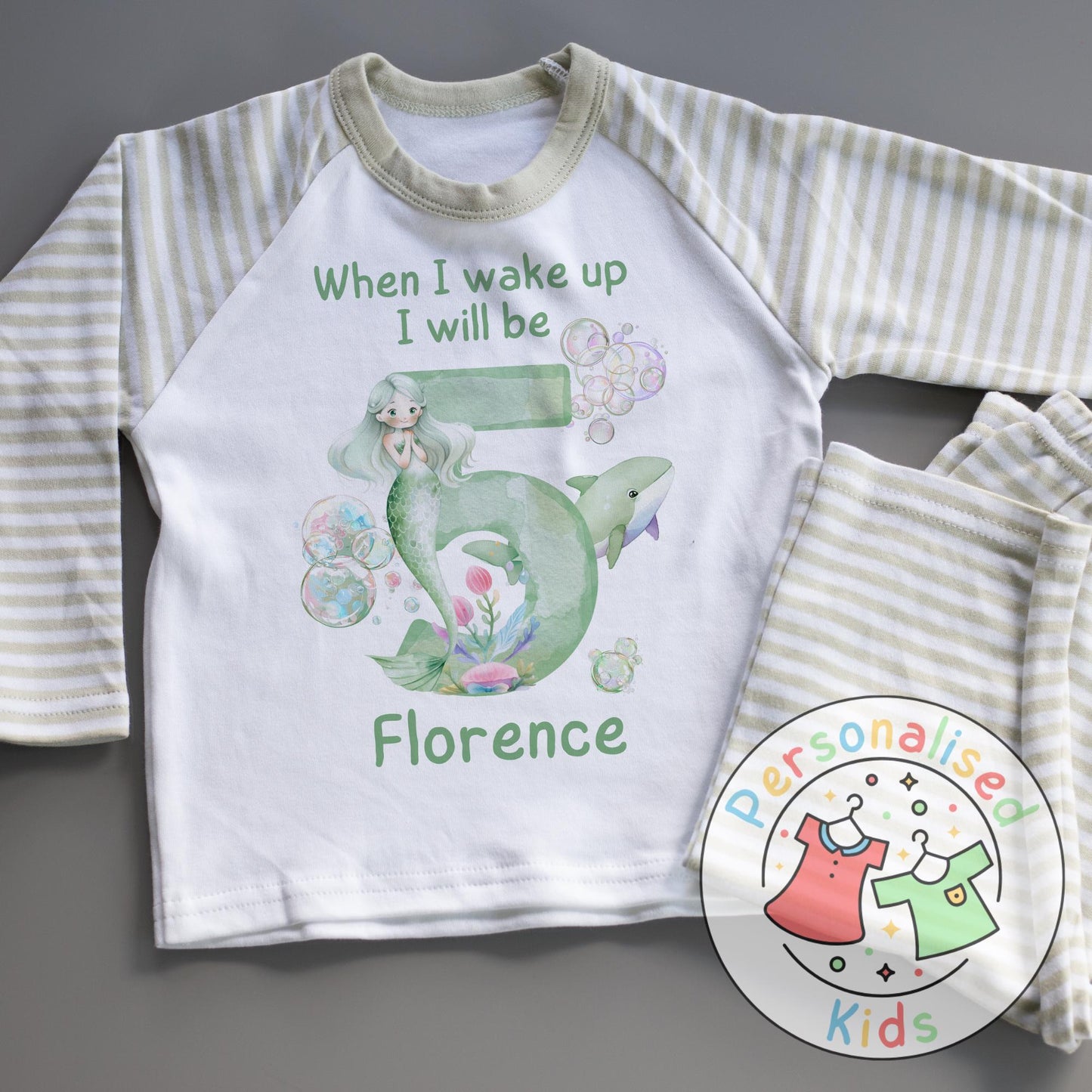 Personalized Mermaid Birthday Pyjamas – Magical Dreams for Your Little Mermaid!