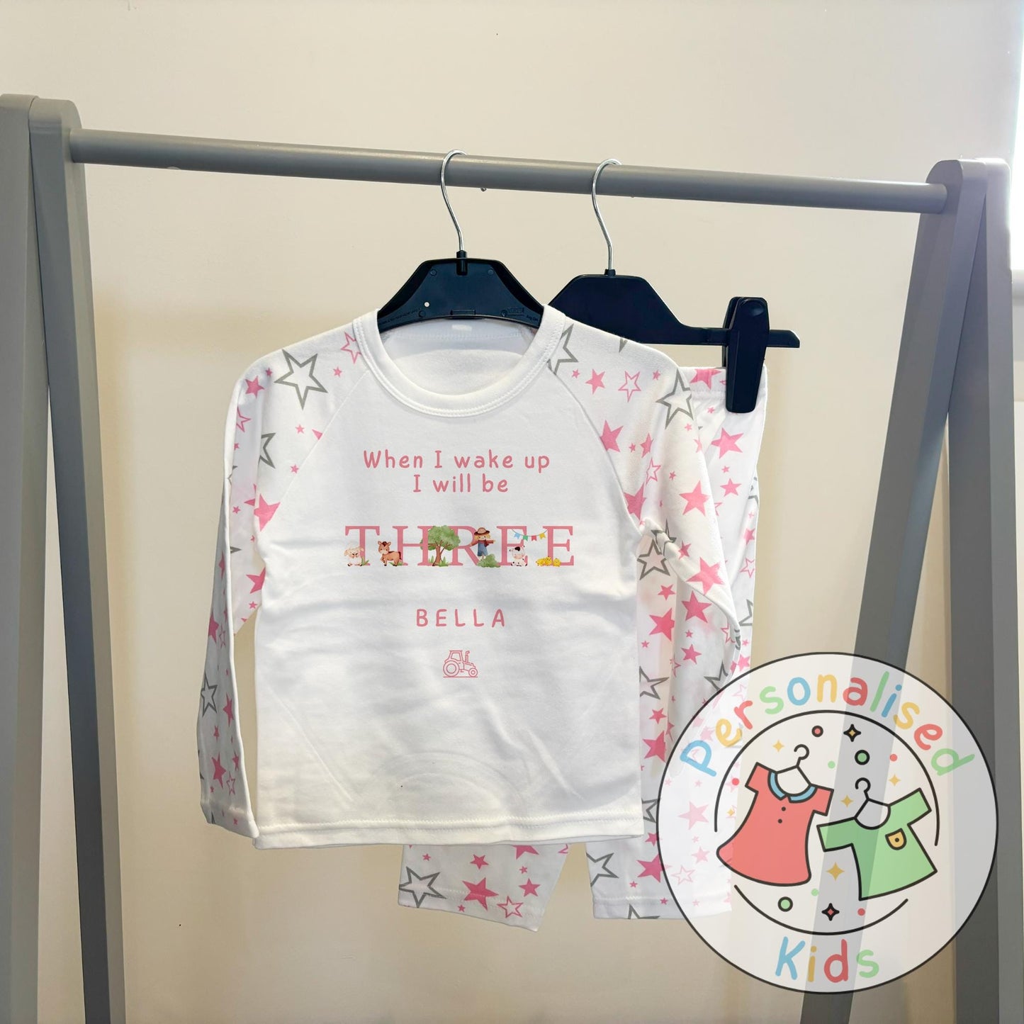 Personalized Farm Animal Birthday Pyjamas – Perfect for Little Farmers!