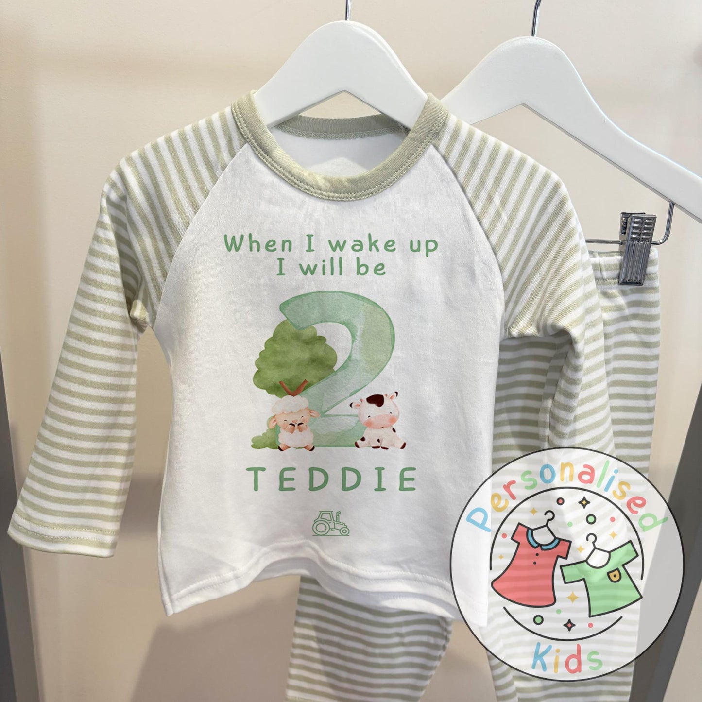 Personalized Farm Animal Birthday Pyjamas – Perfect for Little Farmers!