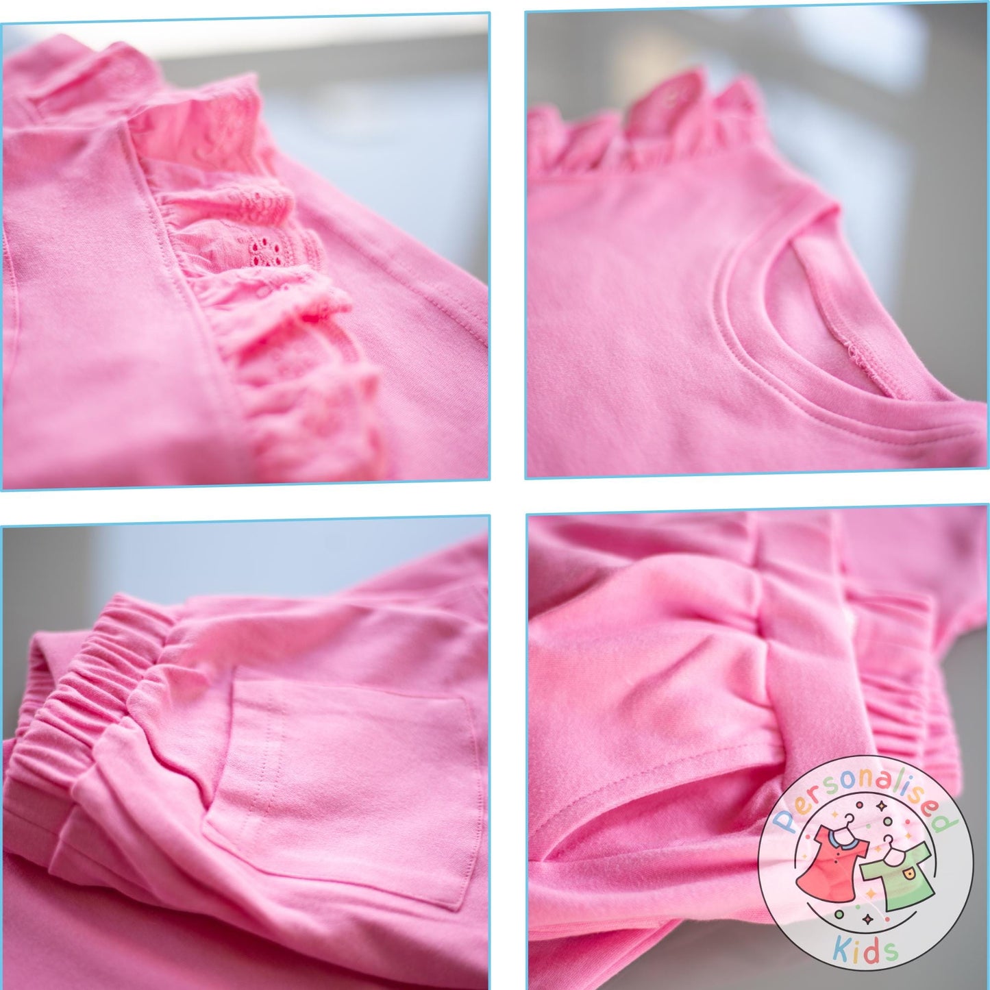 Adorable Girls Frilly Anglaise Summer Sets