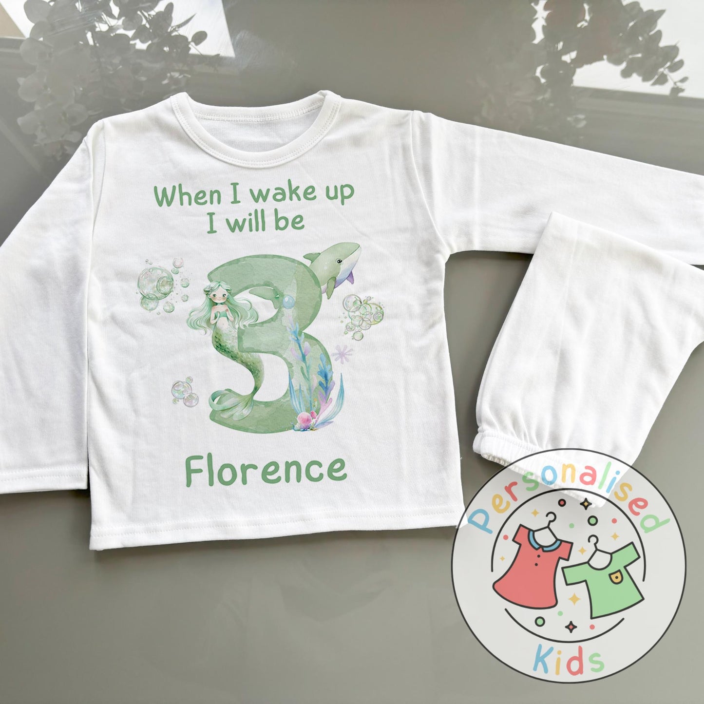 Personalized Mermaid Birthday Pyjamas – Magical Dreams for Your Little Mermaid!