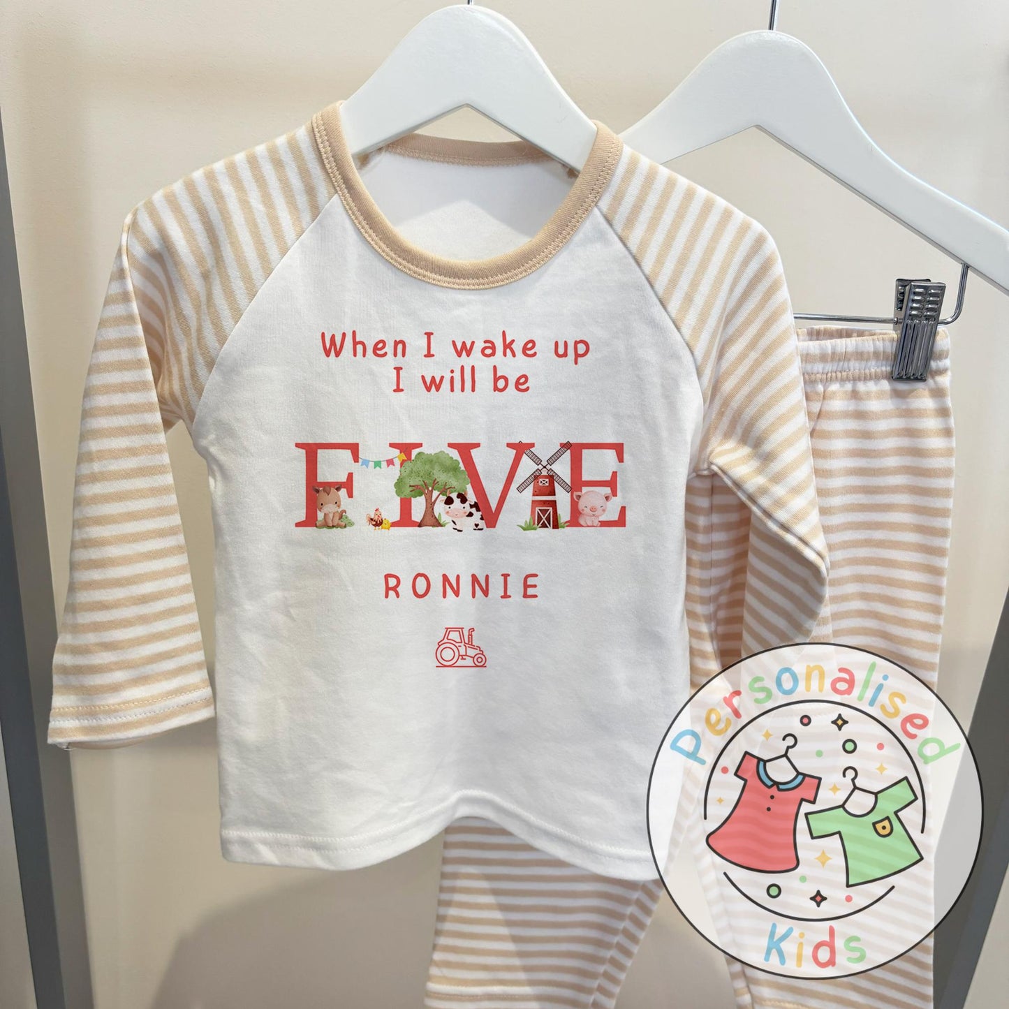 Personalized Farm Animal Birthday Pyjamas – Perfect for Little Farmers!