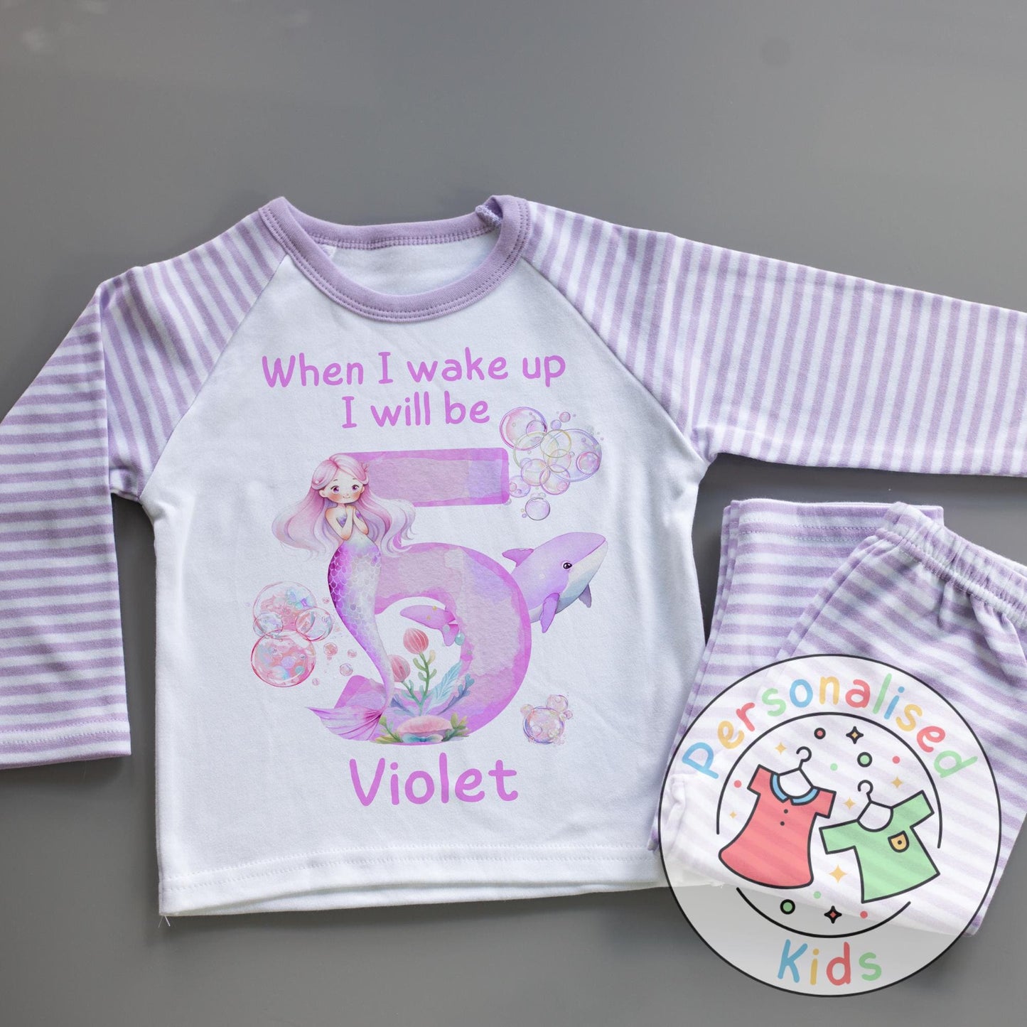 Personalized Mermaid Birthday Pyjamas – Magical Dreams for Your Little Mermaid!