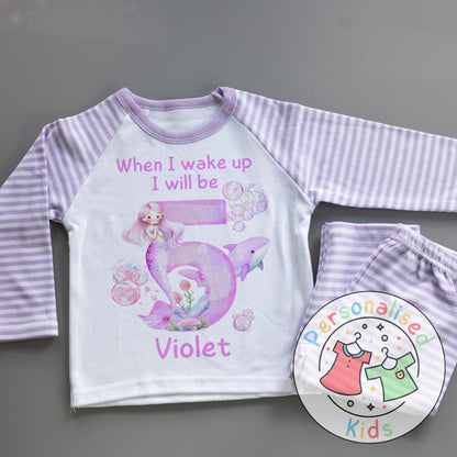 Personalized Mermaid Birthday Pyjamas – Magical Dreams for Your Little Mermaid!